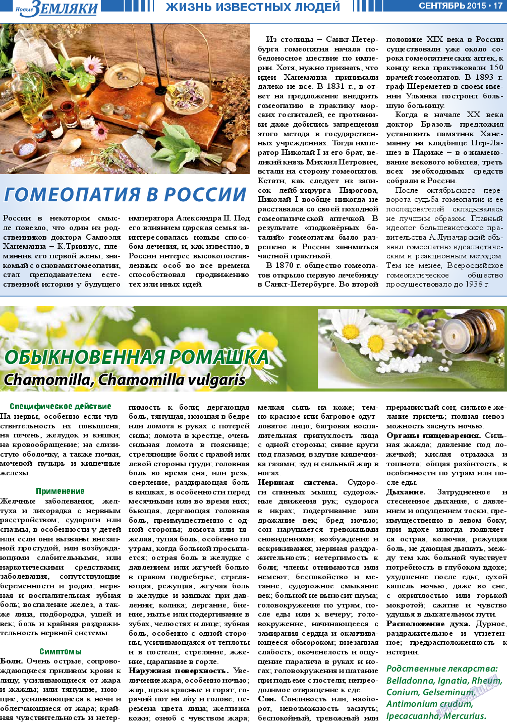 Новые Земляки, газета. 2015 №9 стр.17