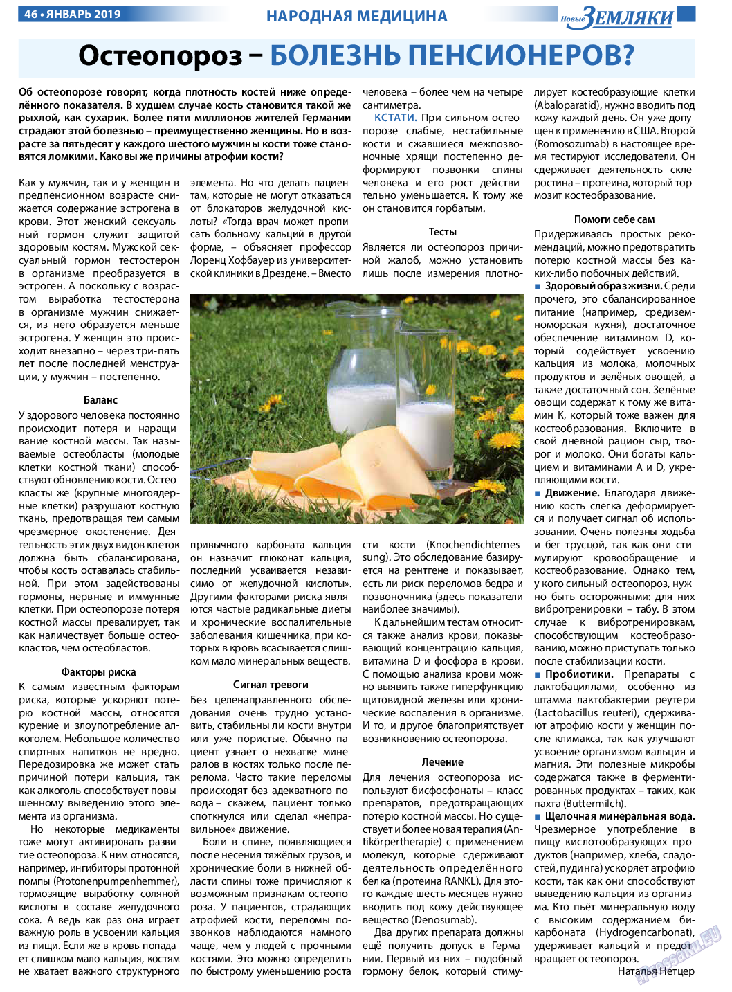 Новые Земляки, газета. 2019 №1 стр.46