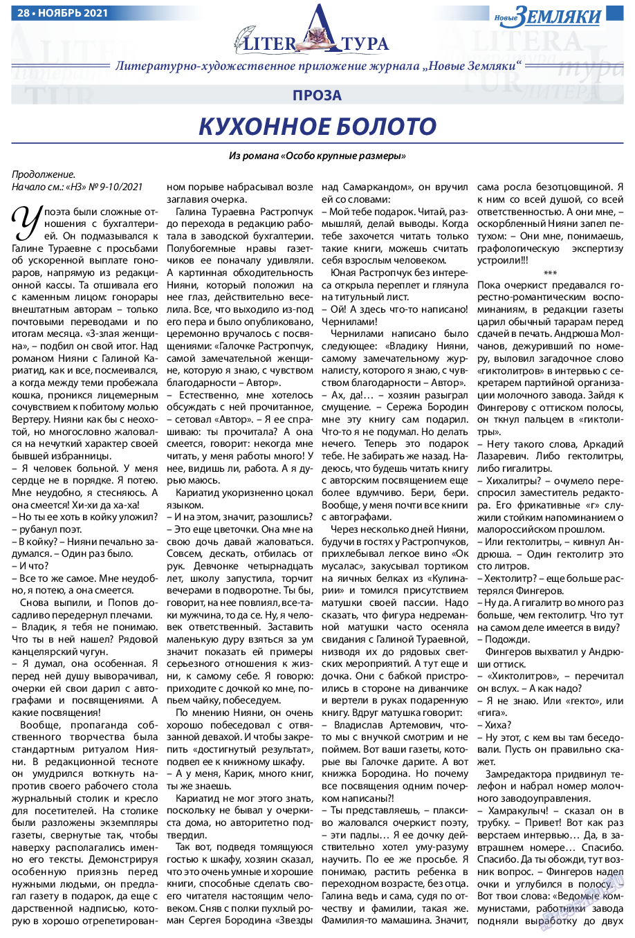 Новые Земляки, газета. 2021 №11 стр.28