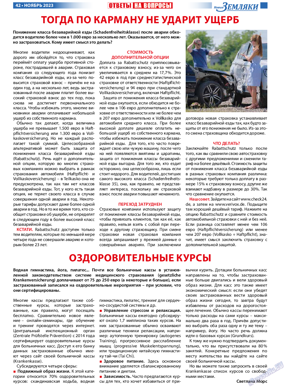 Новые Земляки, газета. 2023 №11 стр.42