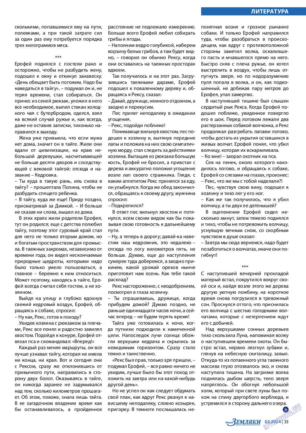 Новые Земляки, газета. 2024 №2 стр.33