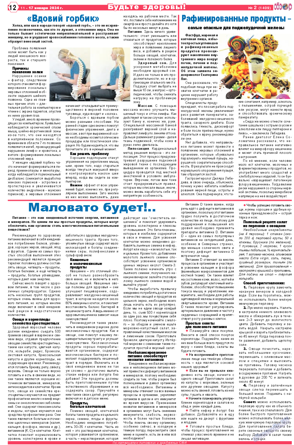 Обзор, газета. 2024 №2 стр.12