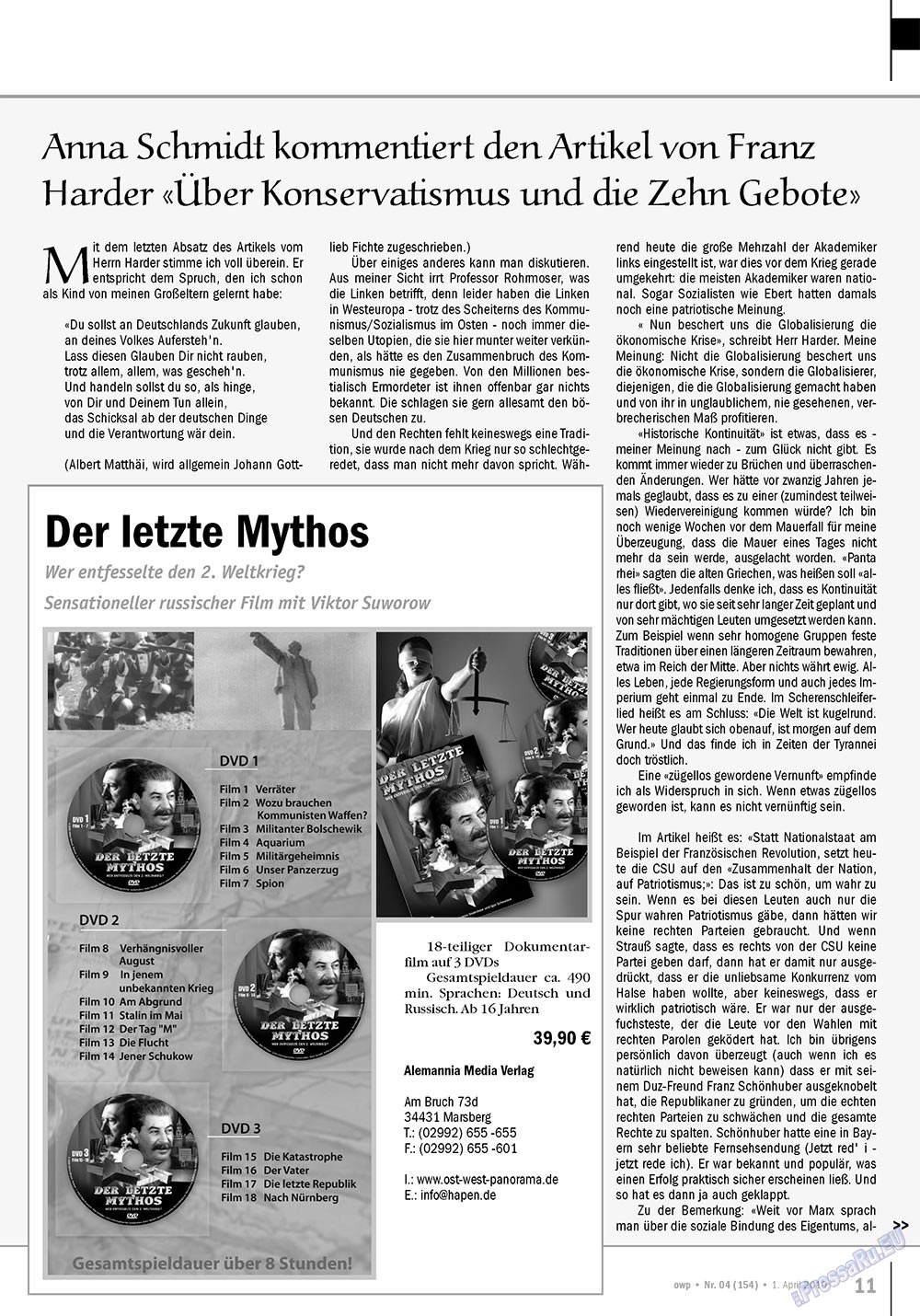 Ost-West Panorama (Zeitschrift). 2010 Jahr, Ausgabe 4, Seite 11