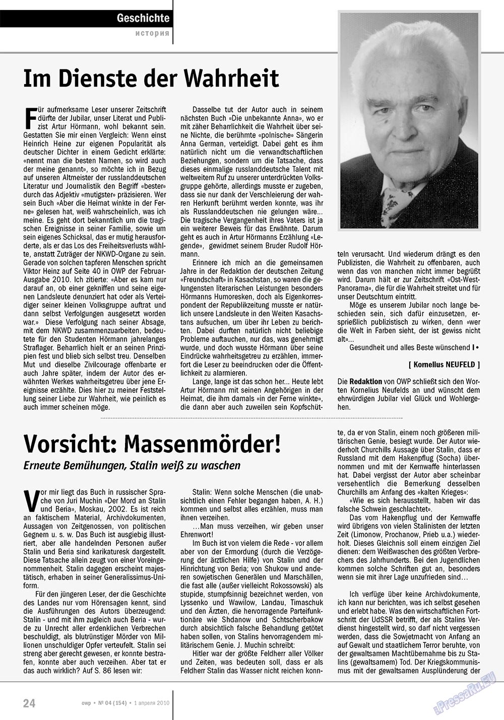 Ost-West Panorama (Zeitschrift). 2010 Jahr, Ausgabe 4, Seite 24