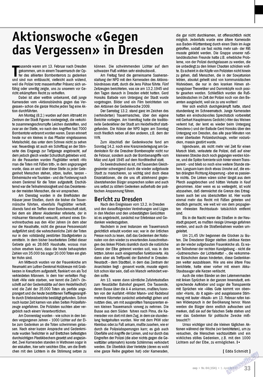 Ost-West Panorama (журнал). 2010 год, номер 4, стр. 33