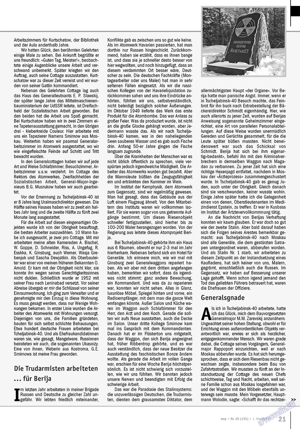 Ost-West Panorama (Zeitschrift). 2010 Jahr, Ausgabe 5, Seite 21