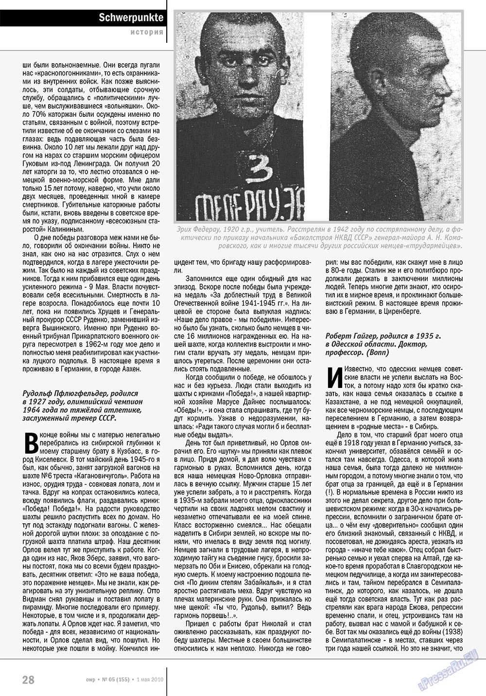 Ost-West Panorama (Zeitschrift). 2010 Jahr, Ausgabe 5, Seite 28