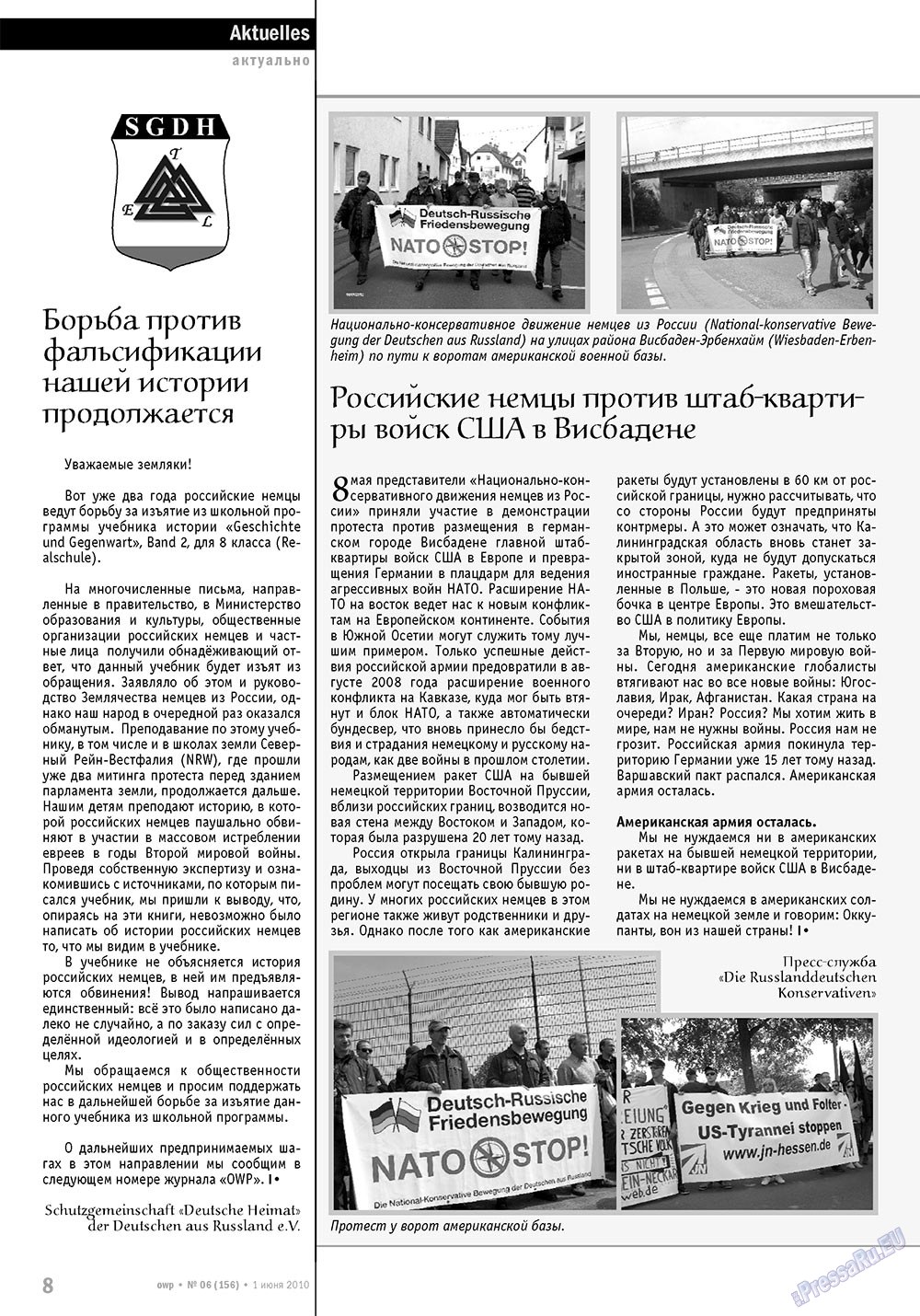 Ost-West Panorama (Zeitschrift). 2010 Jahr, Ausgabe 6, Seite 8