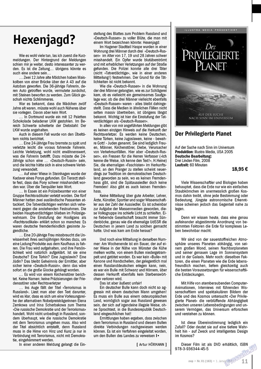 Ost-West Panorama (Zeitschrift). 2011 Jahr, Ausgabe 1, Seite 11