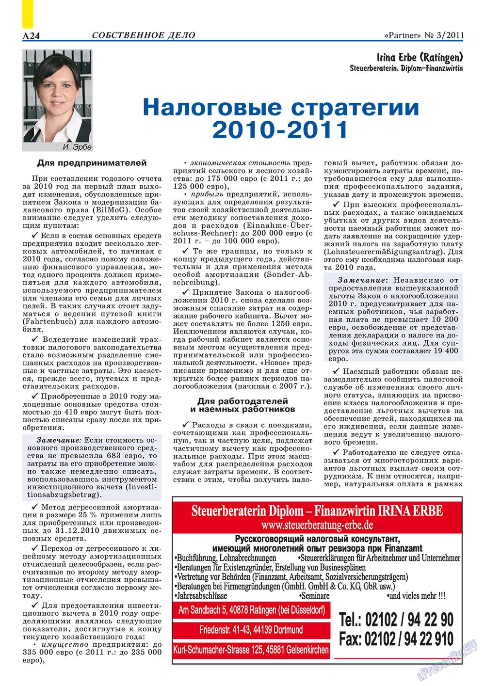 Partner (Zeitschrift). 2011 Jahr, Ausgabe 3, Seite 24