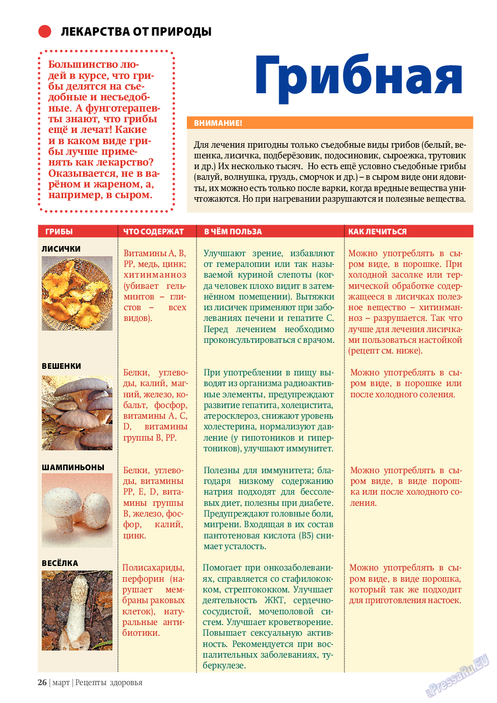 Рецепты здоровья, журнал. 2010 №3 стр.26