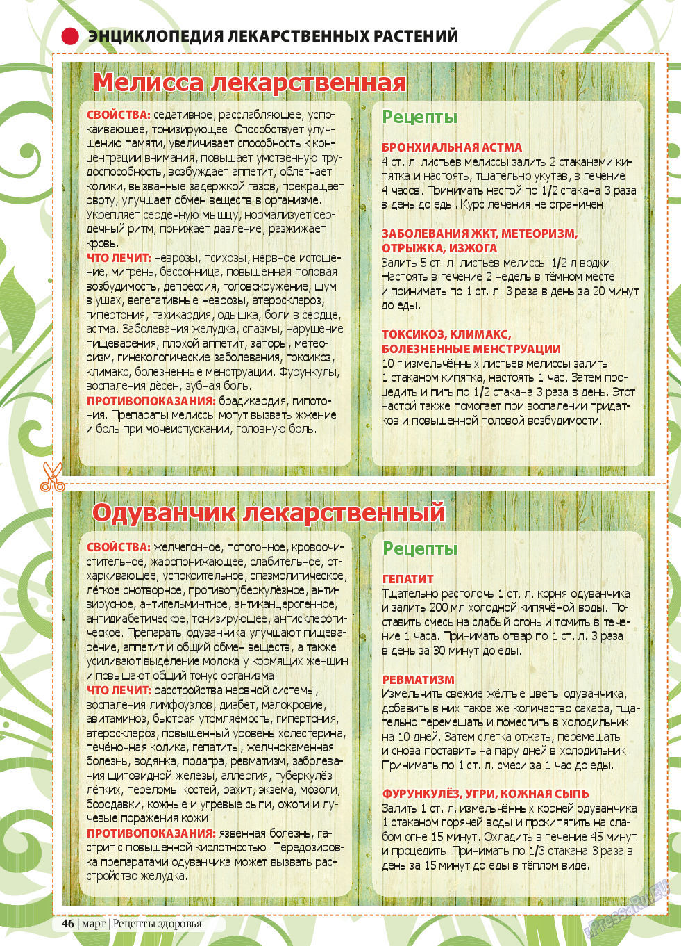 Рецепты здоровья, журнал. 2014 №58 стр.46