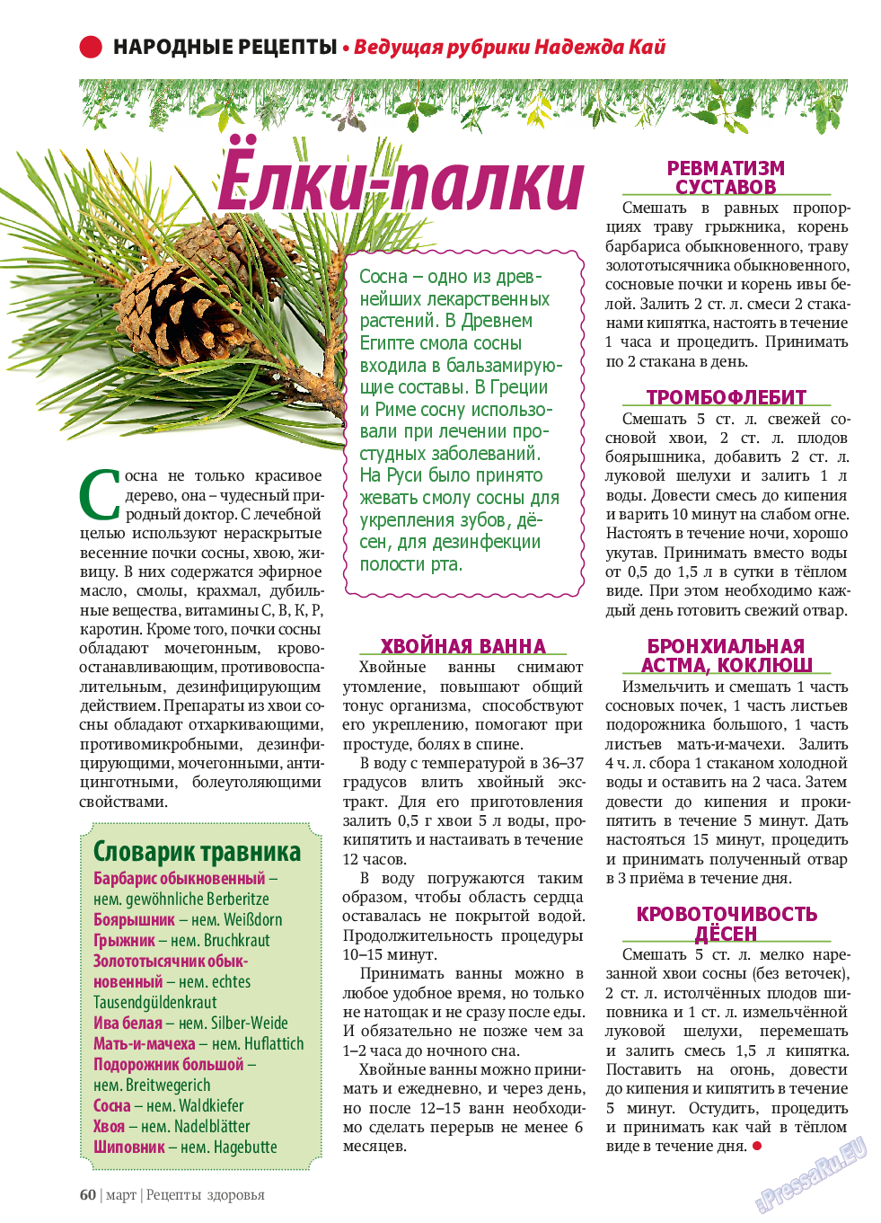 Рецепты здоровья, журнал. 2014 №58 стр.60