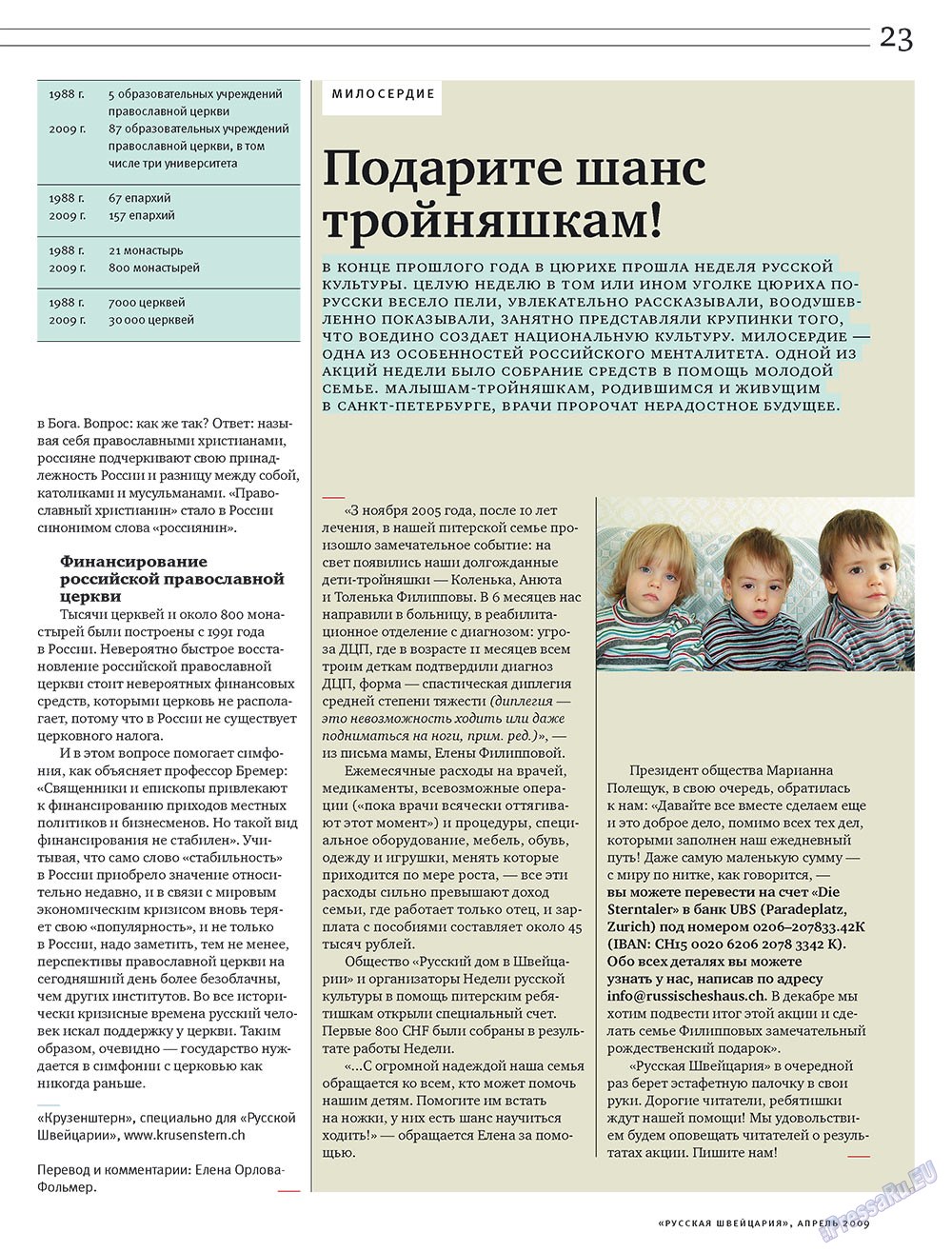 Русская Швейцария, журнал. 2009 №4 стр.23