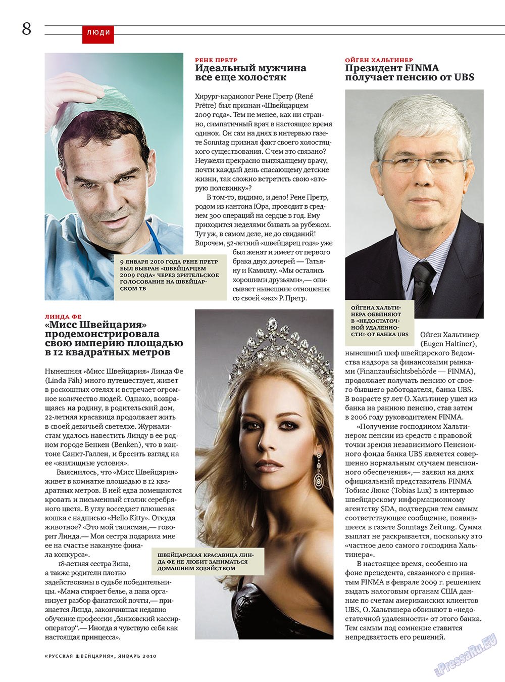 Russkaja Schweizaria (Zeitschrift). 2010 Jahr, Ausgabe 1, Seite 8