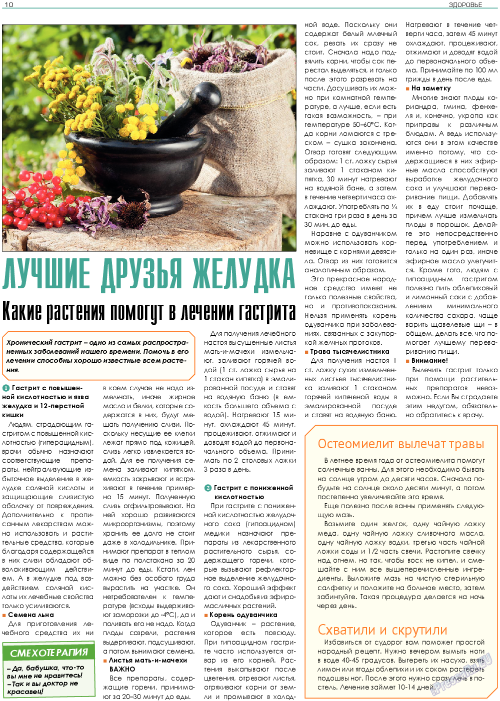 Здоровье (газета). 2019 год, номер 8, стр. 10