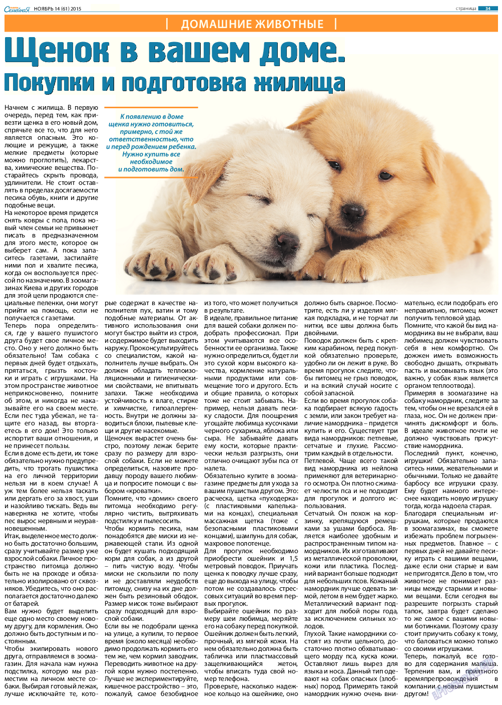 Семейная газета, газета. 2015 №14 стр.34