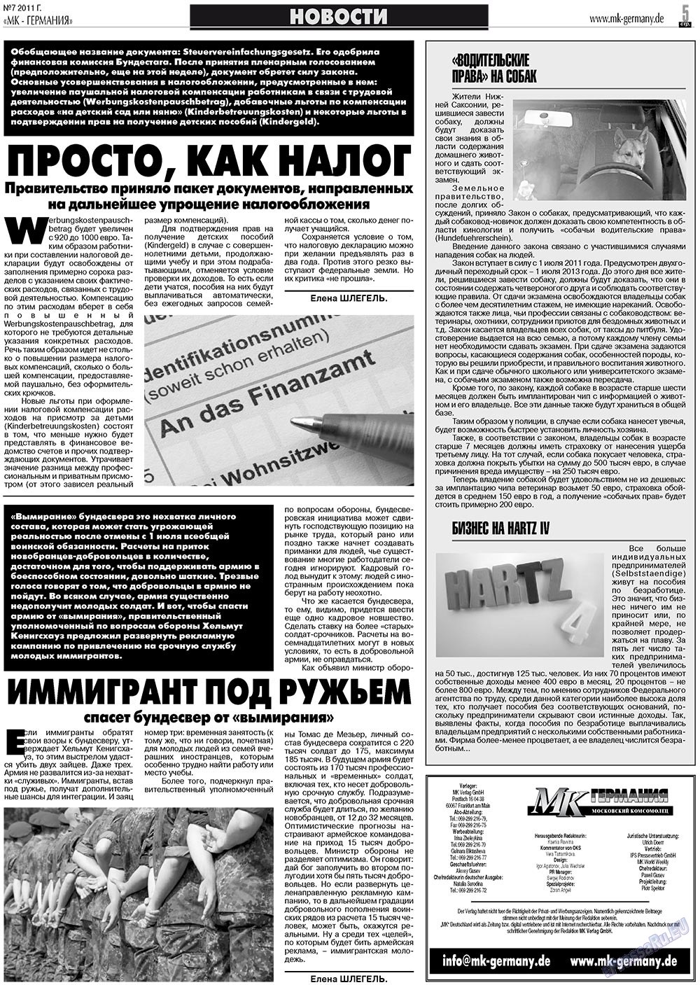 MK-Germany Landsleute (Zeitung). 2011 Jahr, Ausgabe 7, Seite 5