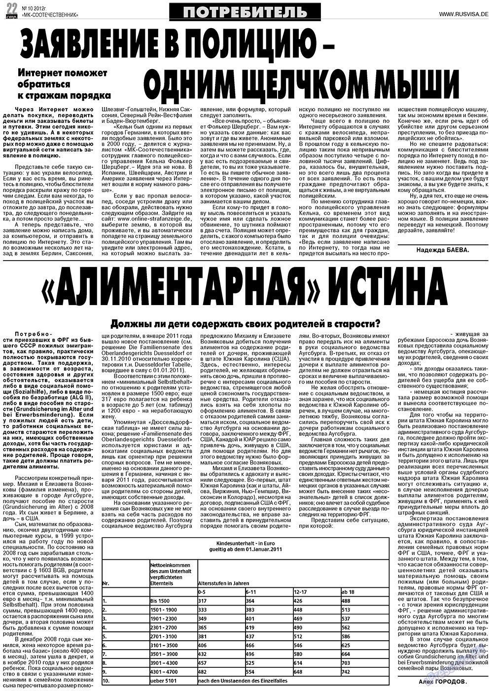 МК-Германия планета мнений, газета. 2012 №10 стр.22