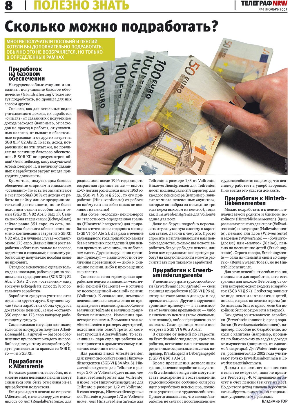Telegraf NRW (Zeitung). 2009 Jahr, Ausgabe 4, Seite 8