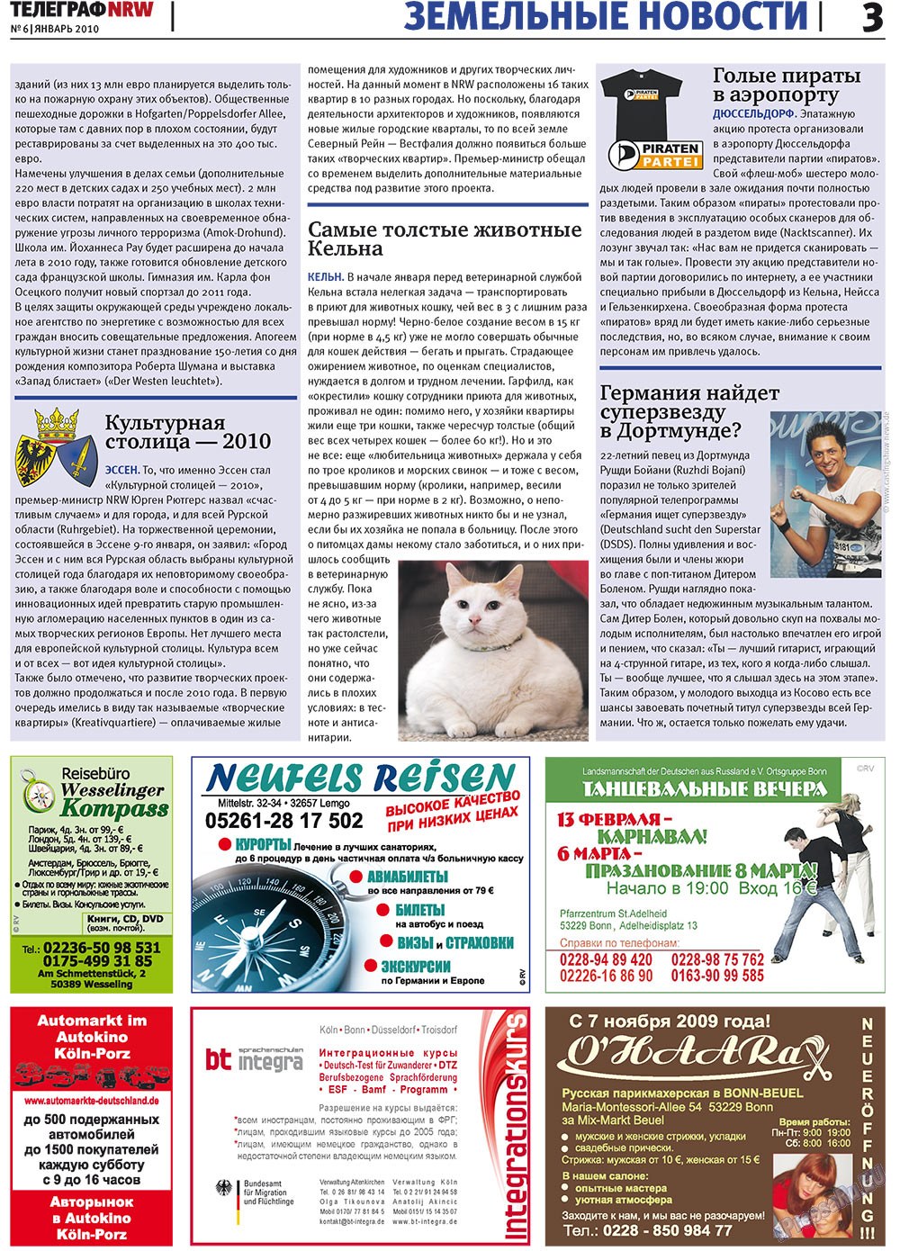 Телеграф NRW (газета). 2010 год, номер 1, стр. 3