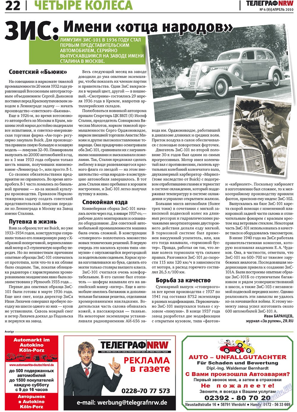 Telegraf NRW (Zeitung). 2010 Jahr, Ausgabe 4, Seite 22