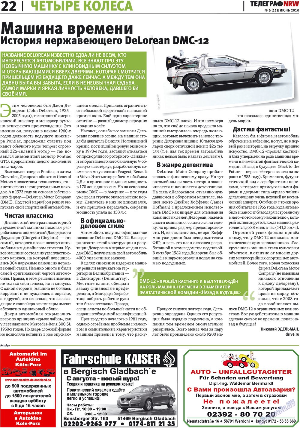 Telegraf NRW (Zeitung). 2010 Jahr, Ausgabe 6, Seite 22