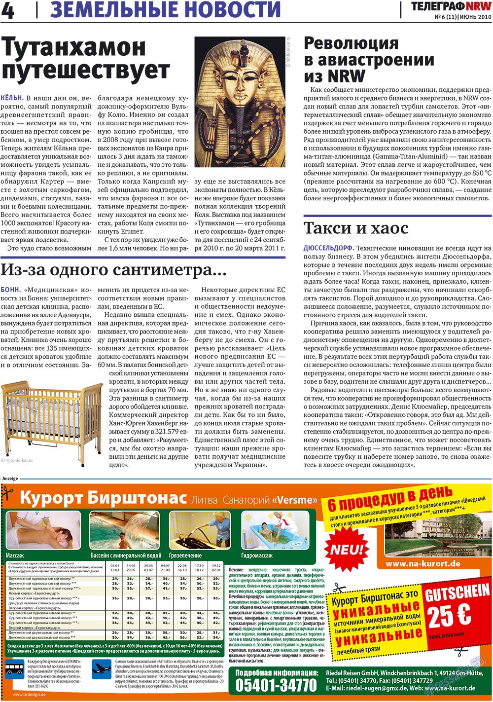 Телеграф NRW, газета. 2010 №6 стр.4
