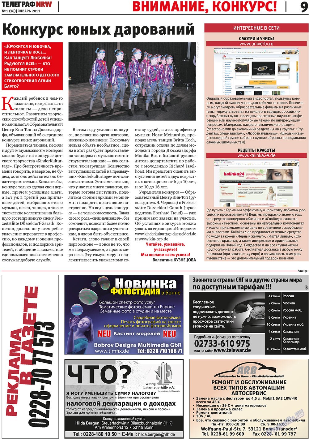 Telegraf NRW (Zeitung). 2011 Jahr, Ausgabe 1, Seite 9