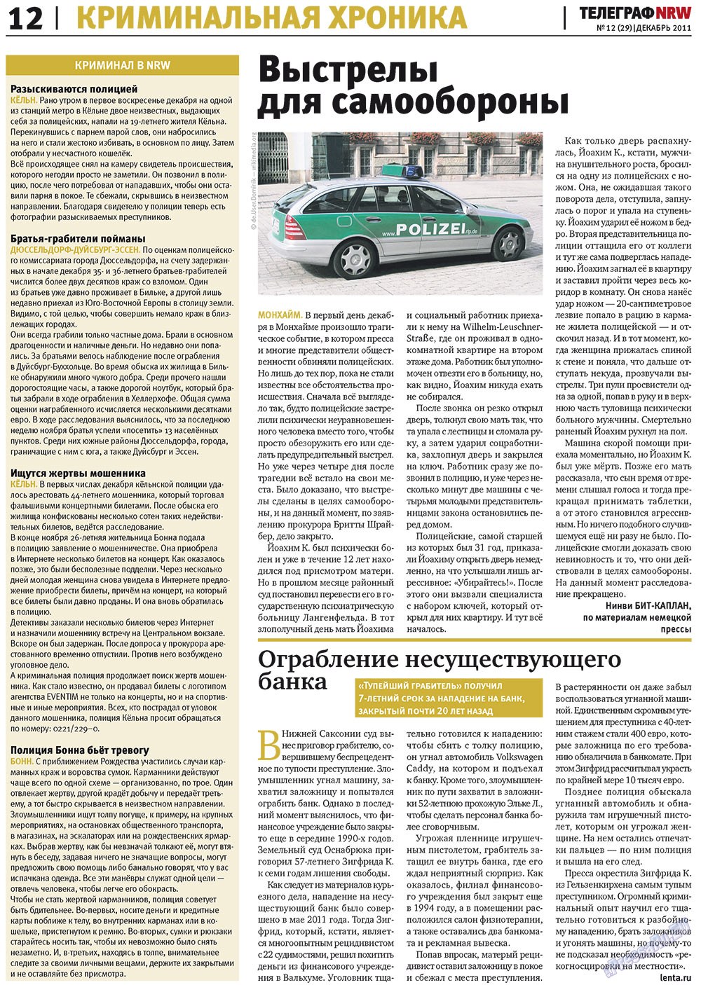 Telegraf NRW (Zeitung). 2011 Jahr, Ausgabe 12, Seite 12