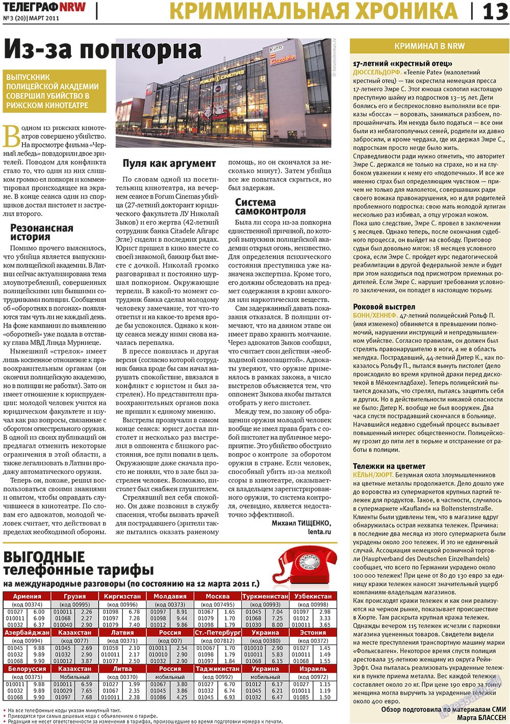 Telegraf NRW (Zeitung). 2011 Jahr, Ausgabe 3, Seite 13