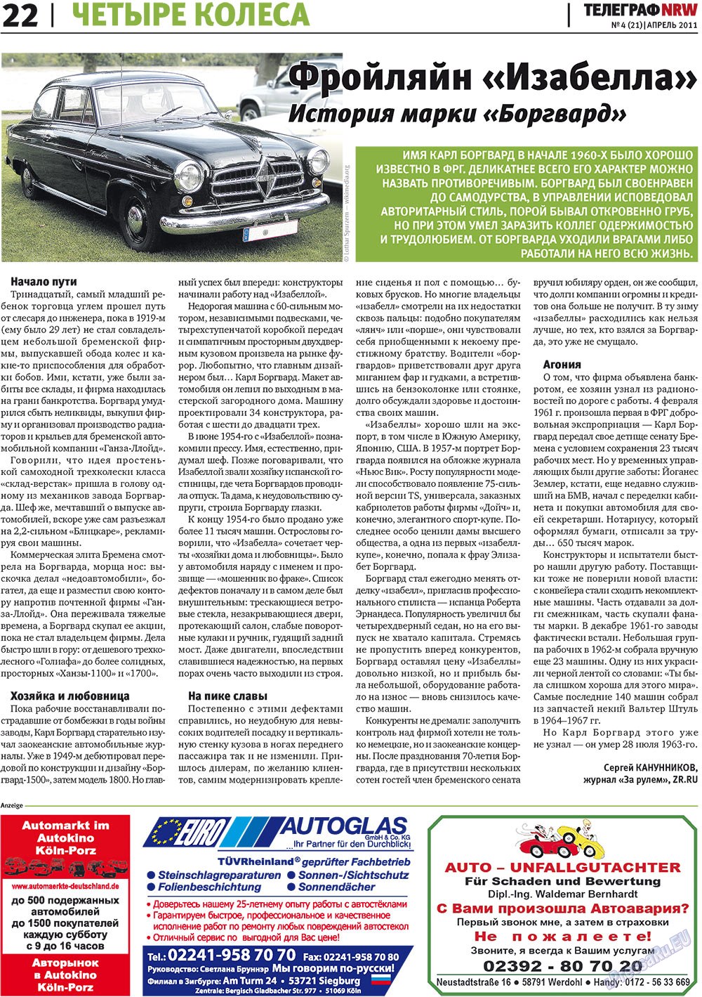 Telegraf NRW (Zeitung). 2011 Jahr, Ausgabe 4, Seite 22