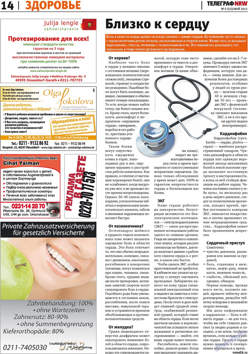 Telegraf NRW (Zeitung). 2011 Jahr, Ausgabe 5, Seite 14