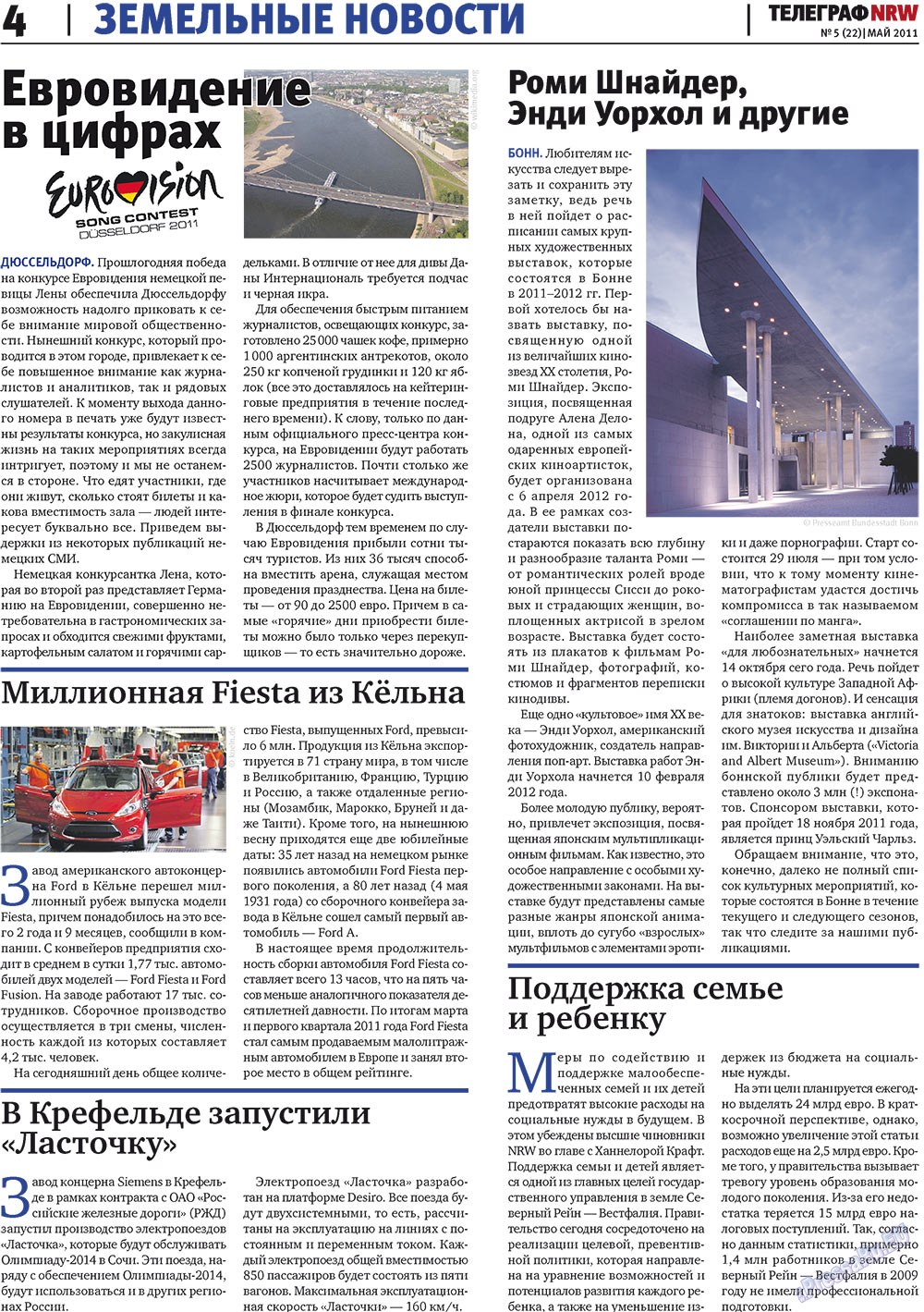 Telegraf NRW (Zeitung). 2011 Jahr, Ausgabe 5, Seite 4