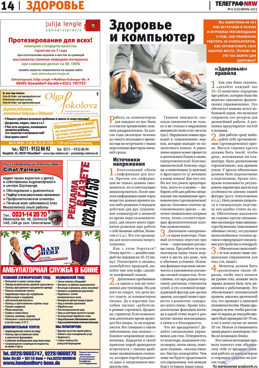 Telegraf NRW (Zeitung). 2011 Jahr, Ausgabe 6, Seite 14