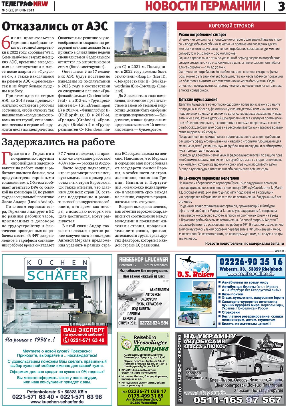 Телеграф NRW (газета). 2011 год, номер 6, стр. 3