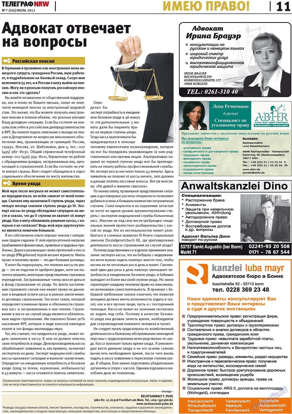 Telegraf NRW (Zeitung). 2011 Jahr, Ausgabe 7, Seite 11