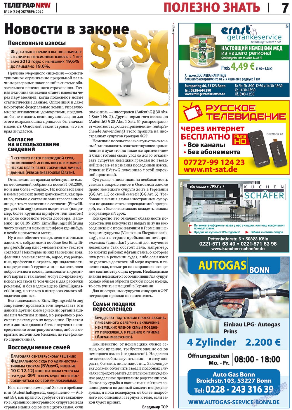 Telegraf NRW (Zeitung). 2012 Jahr, Ausgabe 10, Seite 7