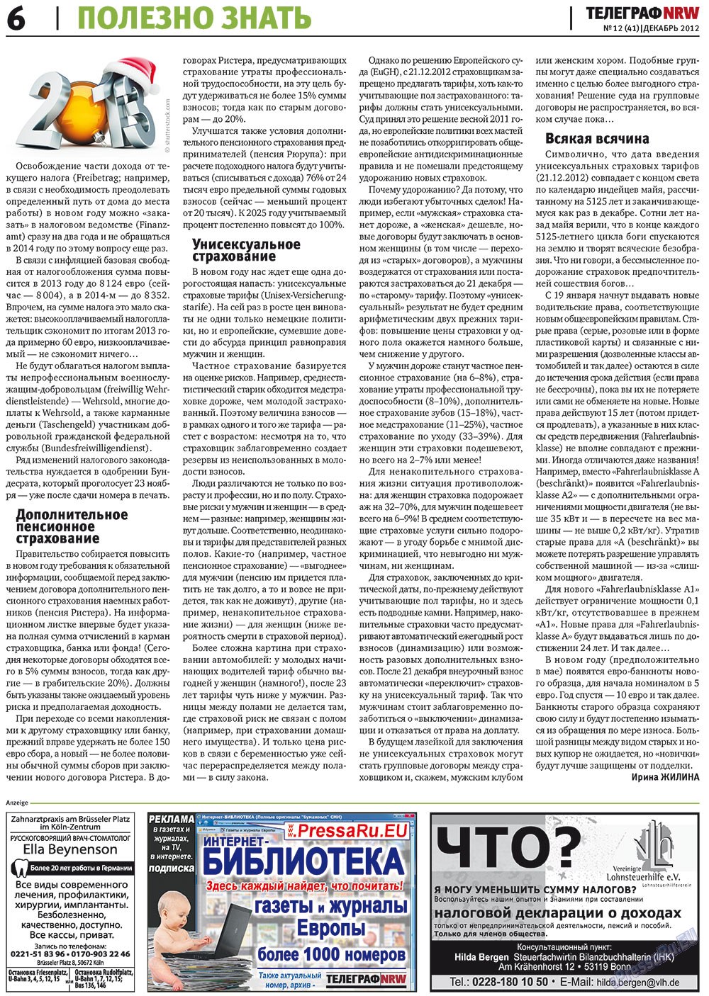 Telegraf NRW (Zeitung). 2012 Jahr, Ausgabe 12, Seite 6