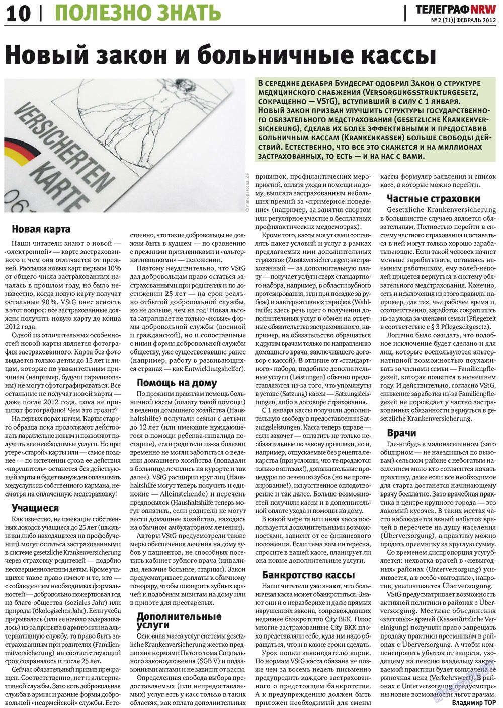 Telegraf NRW (Zeitung). 2012 Jahr, Ausgabe 2, Seite 10