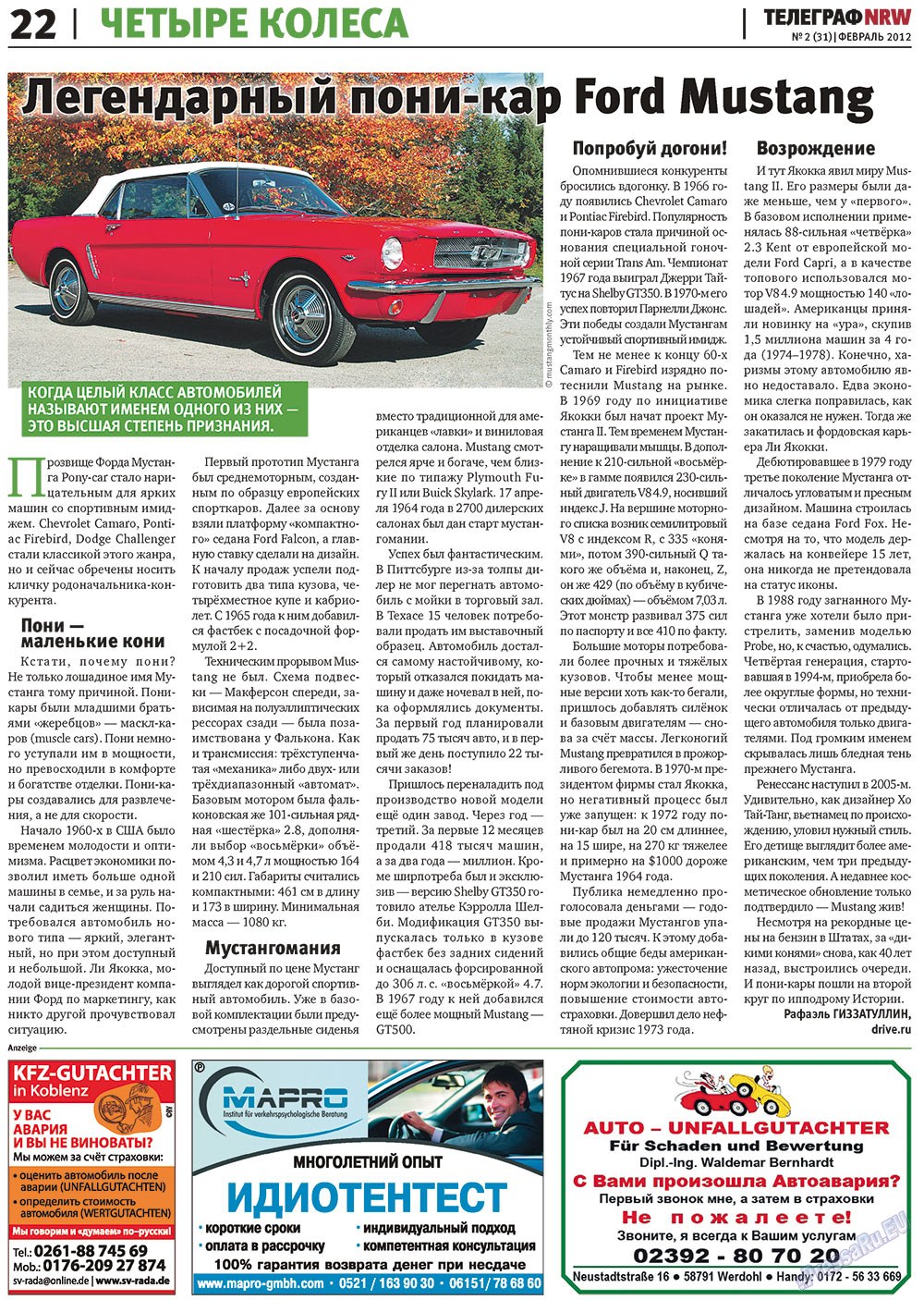 Telegraf NRW (Zeitung). 2012 Jahr, Ausgabe 2, Seite 22