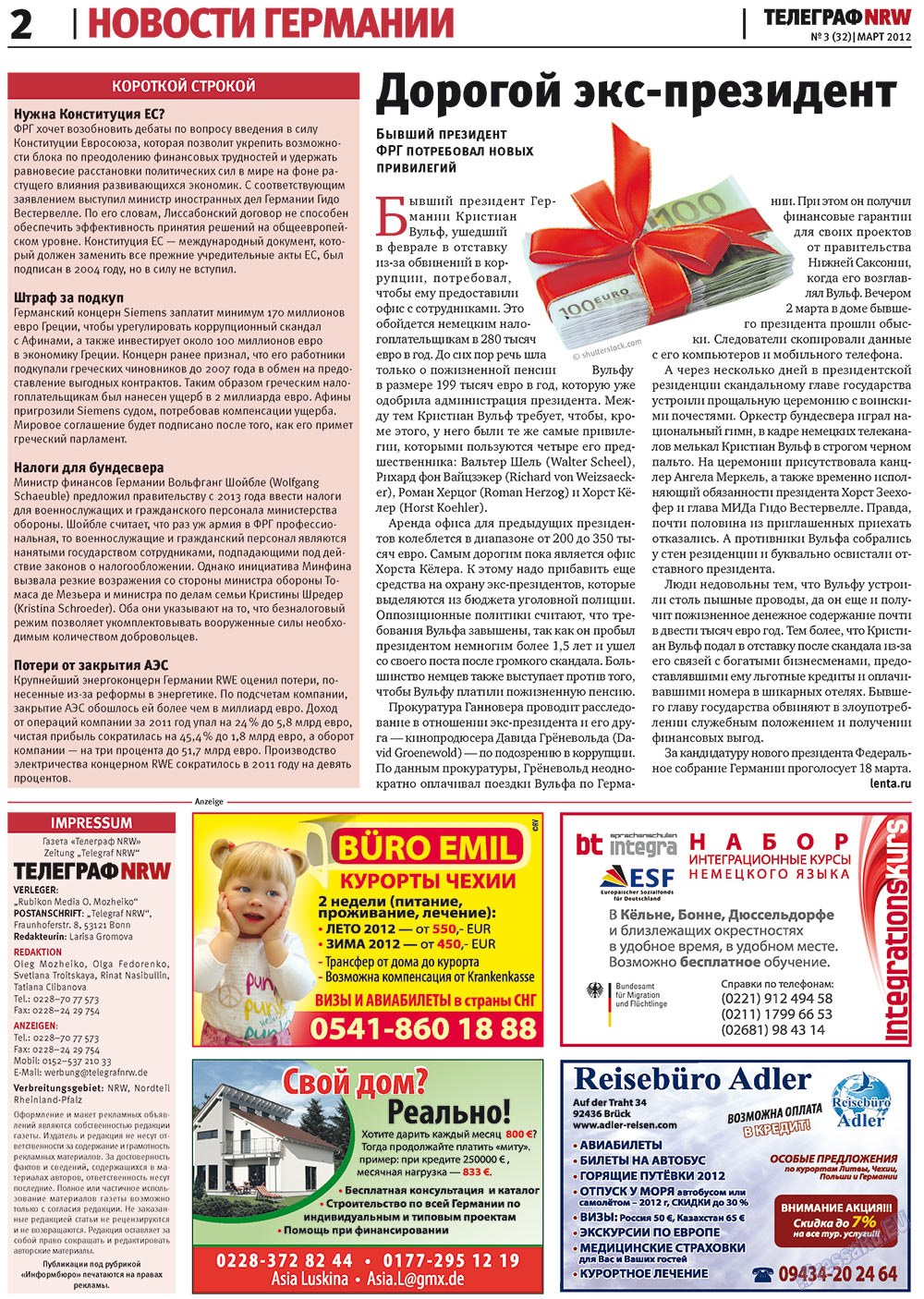 Telegraf NRW (Zeitung). 2012 Jahr, Ausgabe 3, Seite 2
