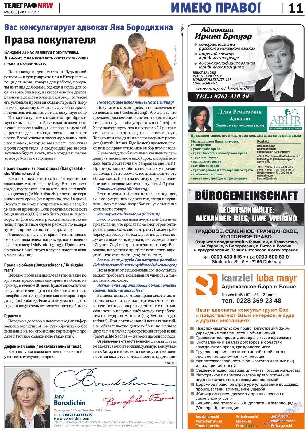 Telegraf NRW (Zeitung). 2012 Jahr, Ausgabe 6, Seite 11
