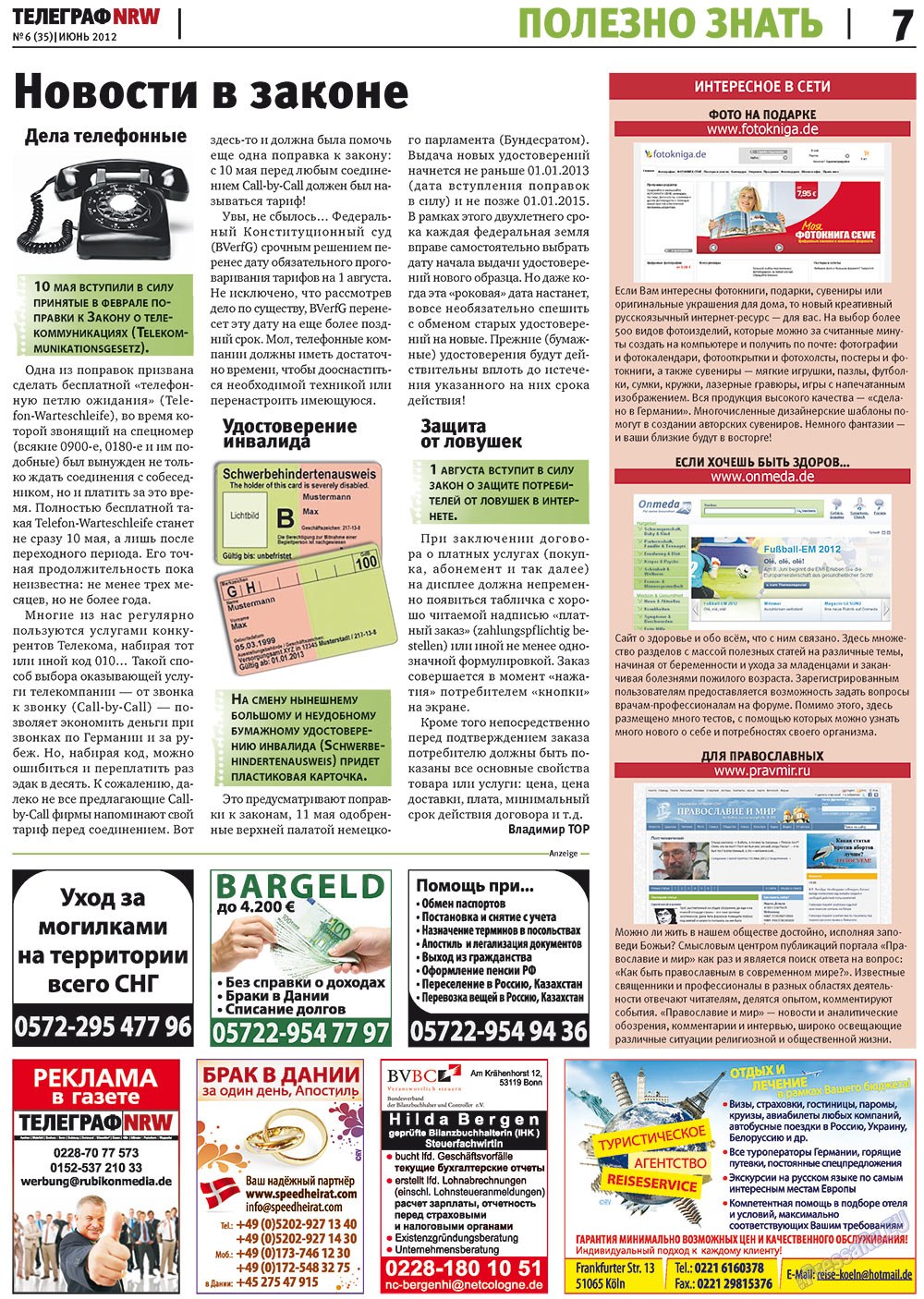 Telegraf NRW (Zeitung). 2012 Jahr, Ausgabe 6, Seite 7