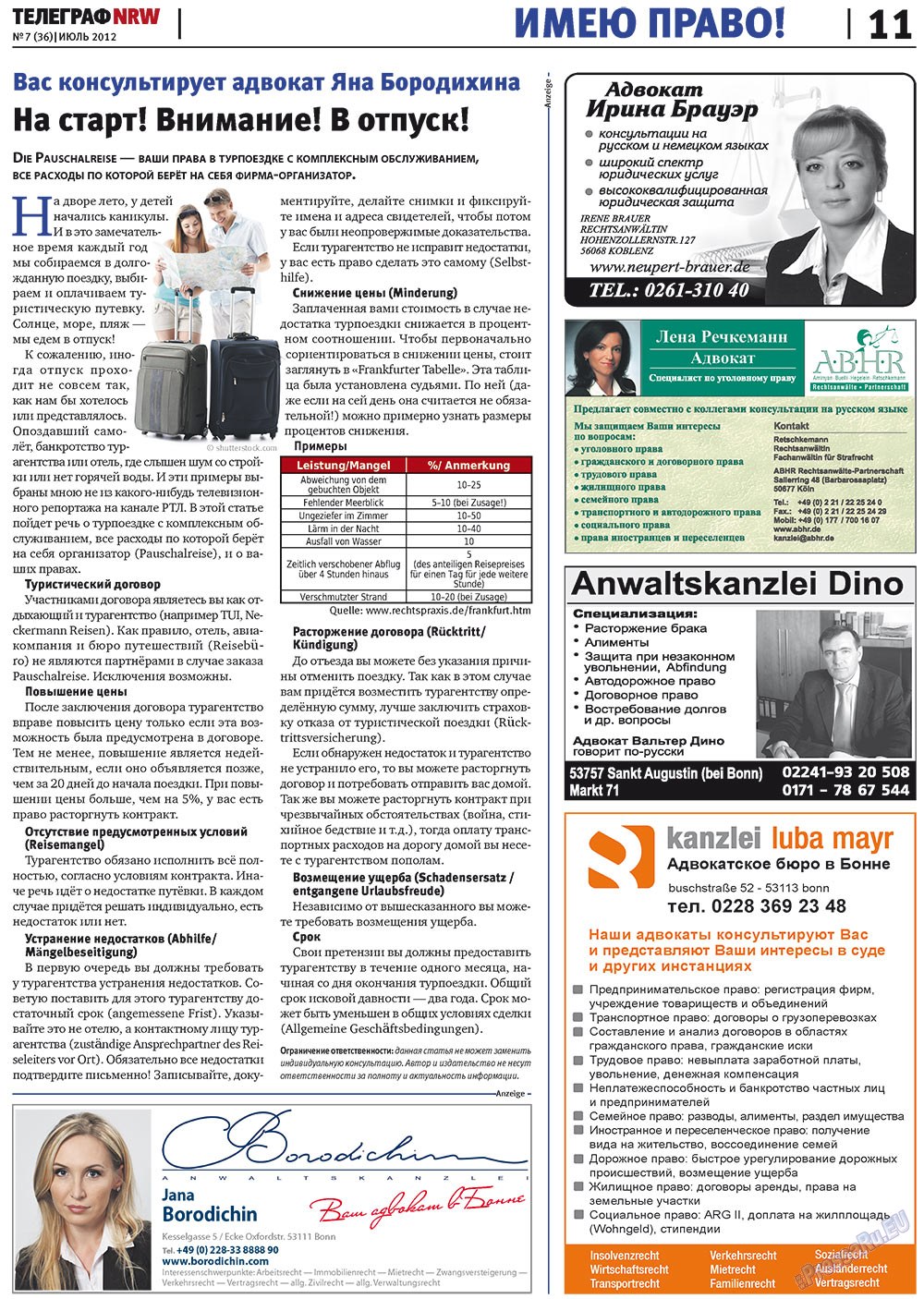 Telegraf NRW (Zeitung). 2012 Jahr, Ausgabe 7, Seite 11