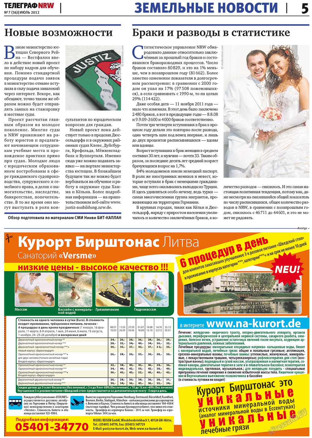 Телеграф NRW, газета. 2012 №7 стр.5