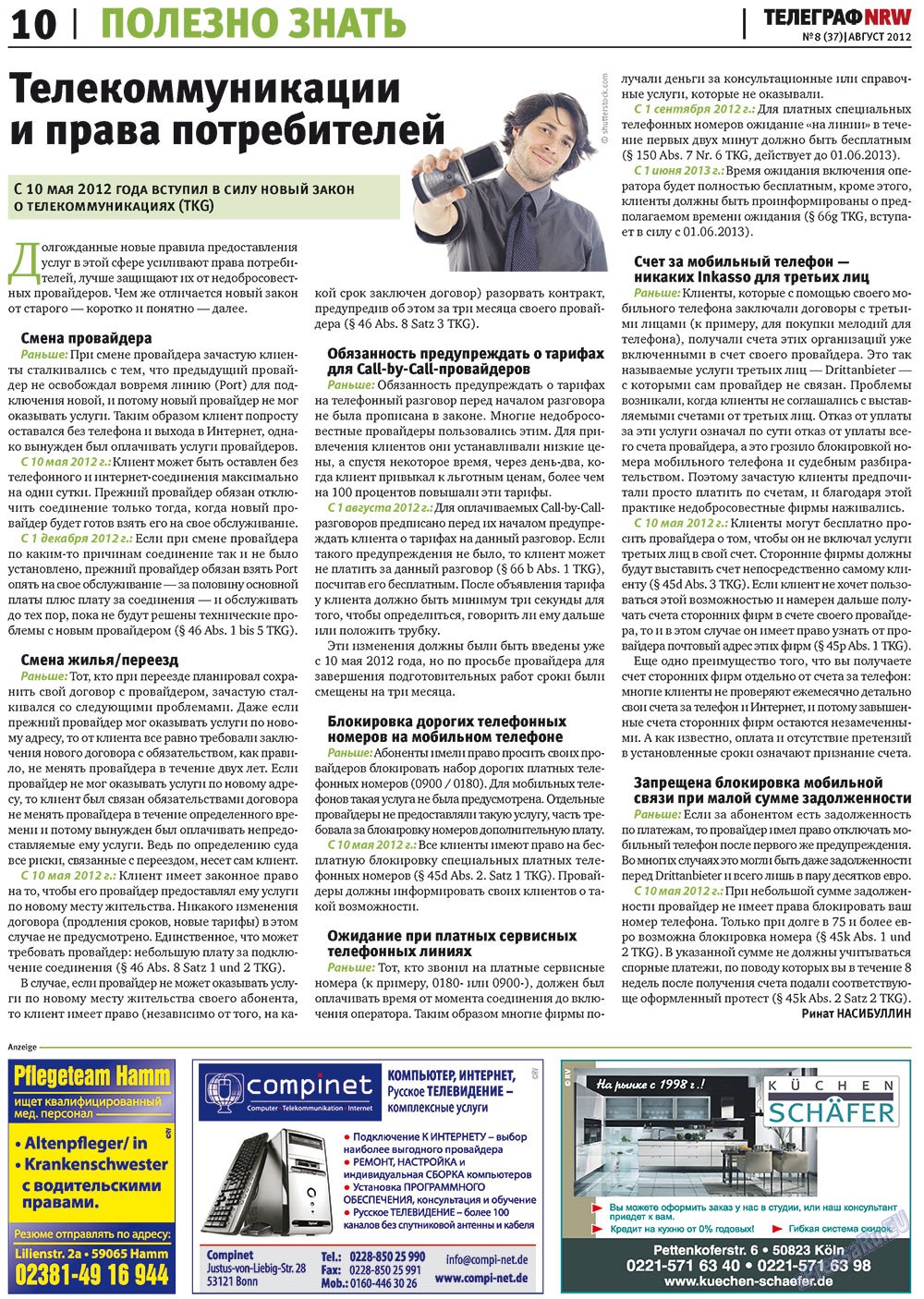 Telegraf NRW (Zeitung). 2012 Jahr, Ausgabe 8, Seite 10