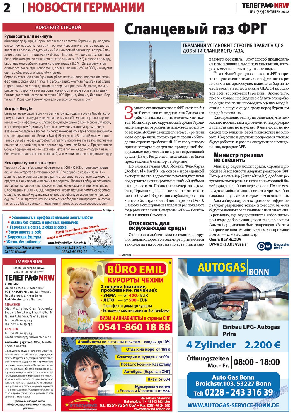 Telegraf NRW (Zeitung). 2012 Jahr, Ausgabe 9, Seite 2