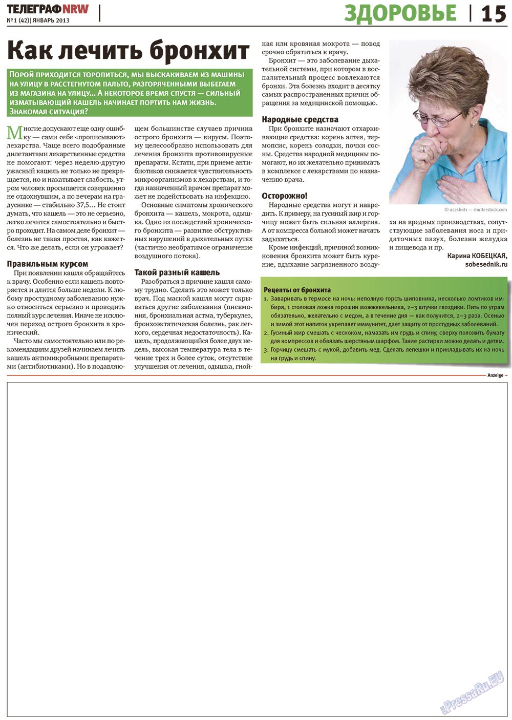 Telegraf NRW (Zeitung). 2013 Jahr, Ausgabe 1, Seite 15