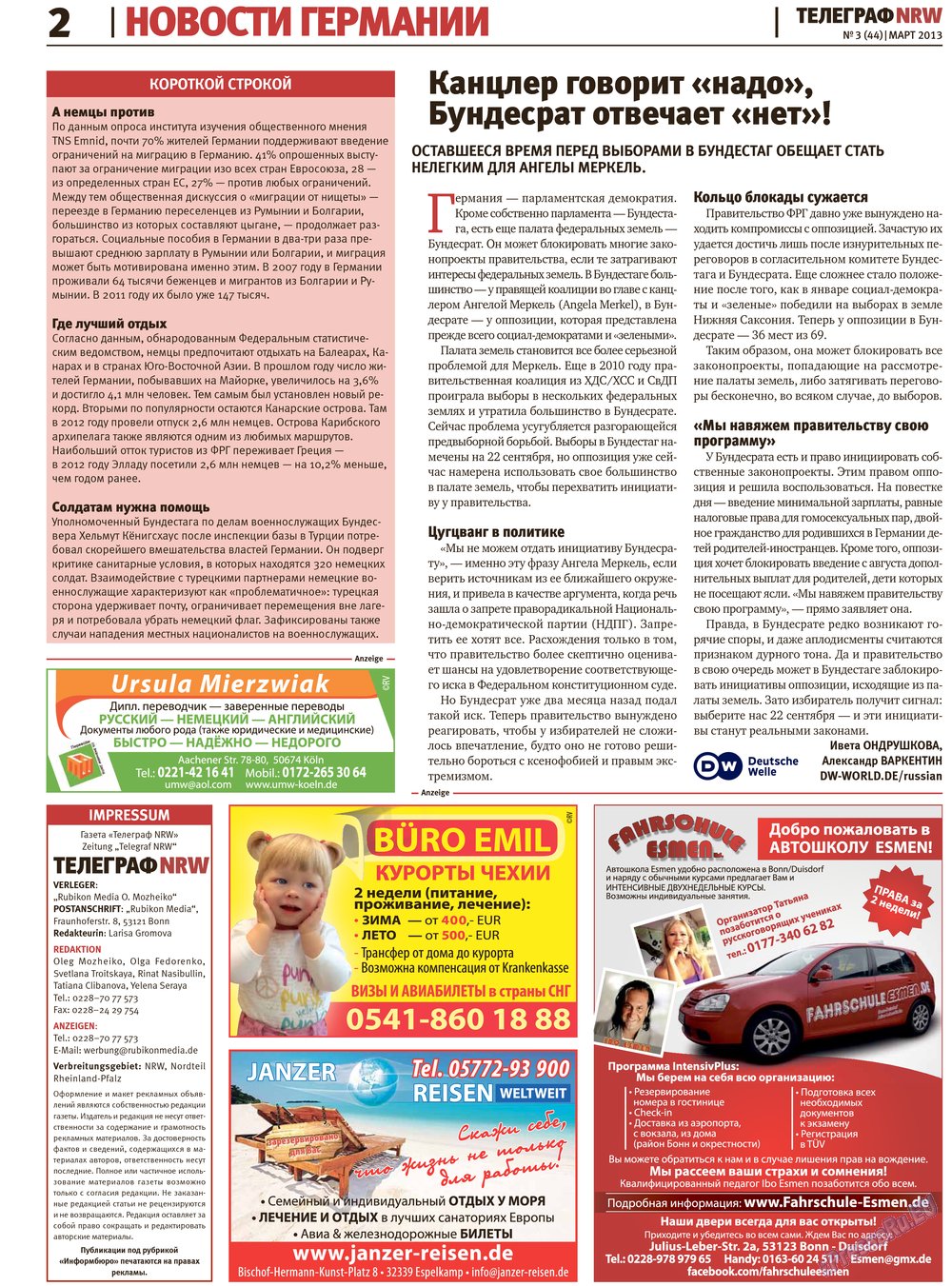 Telegraf NRW (Zeitung). 2013 Jahr, Ausgabe 3, Seite 2